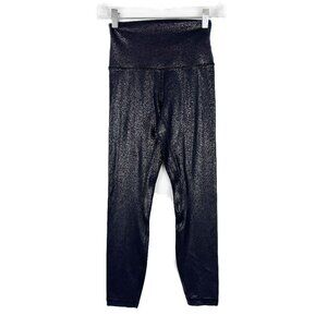 Lululemon Align High-Rise Pant 25" *Shine Radiate Foil Print Black Size 4 EUC